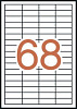 Самоклеящиеся этикетки А4 StickWell. Размер этикетки 48,5 x 16,9 мм. Закругленная. 68 этикеток на листе