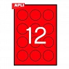 Самоклеящиеся этикетки А4 APLI 02868 красный диаметр 60 мм